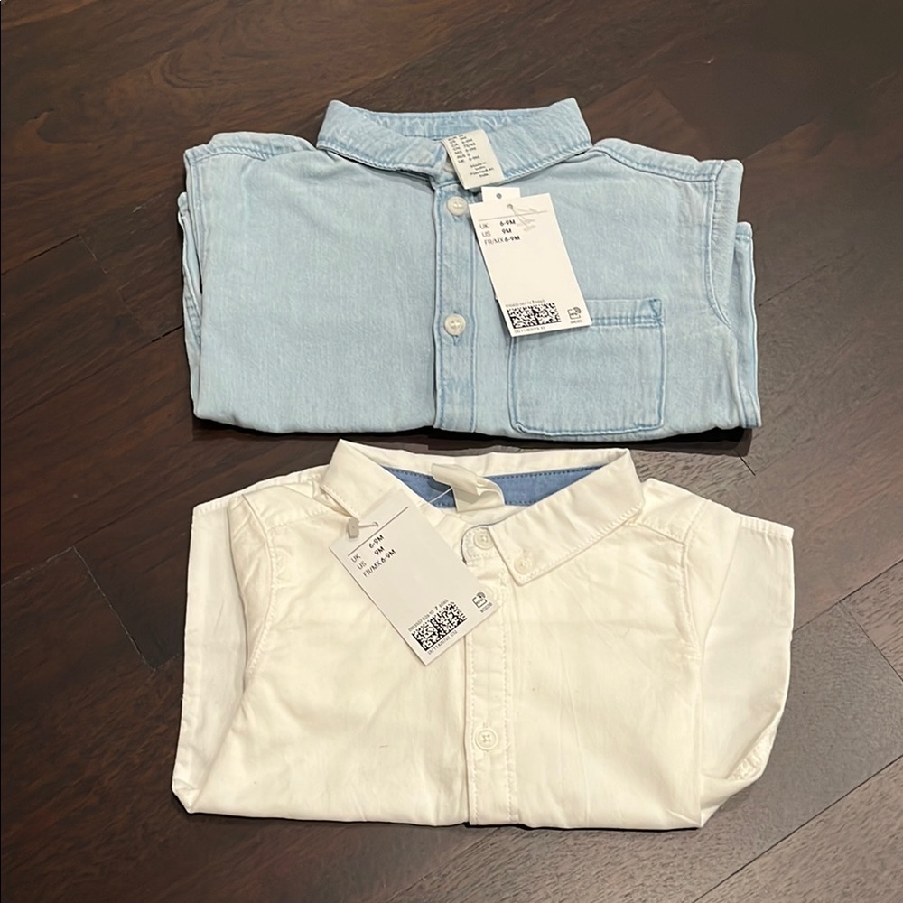 *NWT* H&M Blue and White Button-Up Shirts